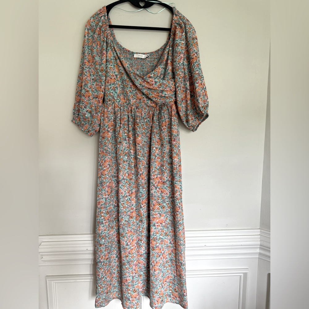 Lush Multicolor Floral Long Sleeve Dress